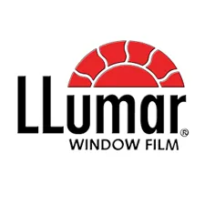 LLumar Window Film logo with red segmented semicircle and black text