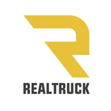 Yellow stylized “R” logo with the word REALTRUCK beneath it on a white background