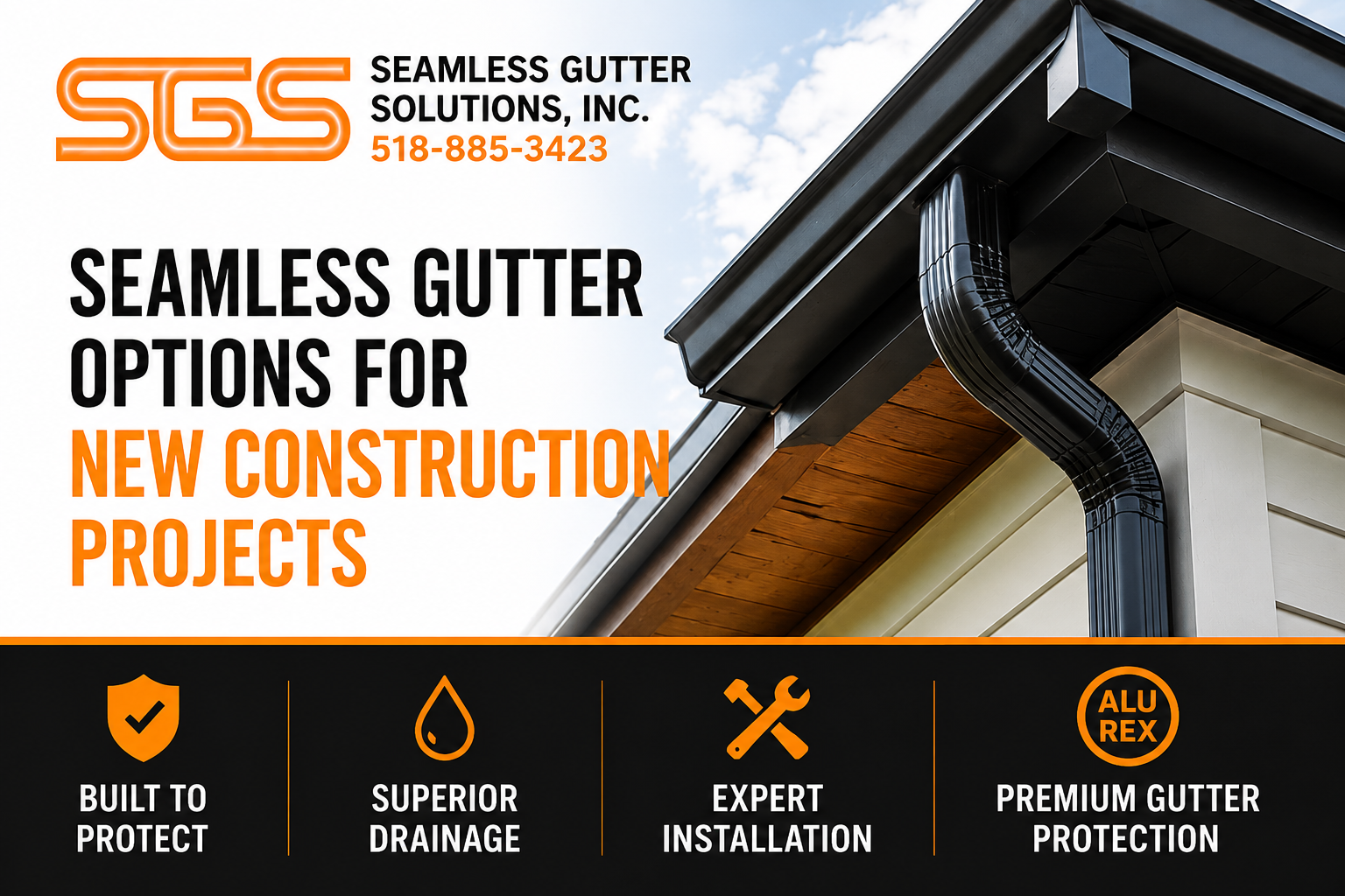 Seamless Gutter Options for New Construction Projects in the Capital Region
