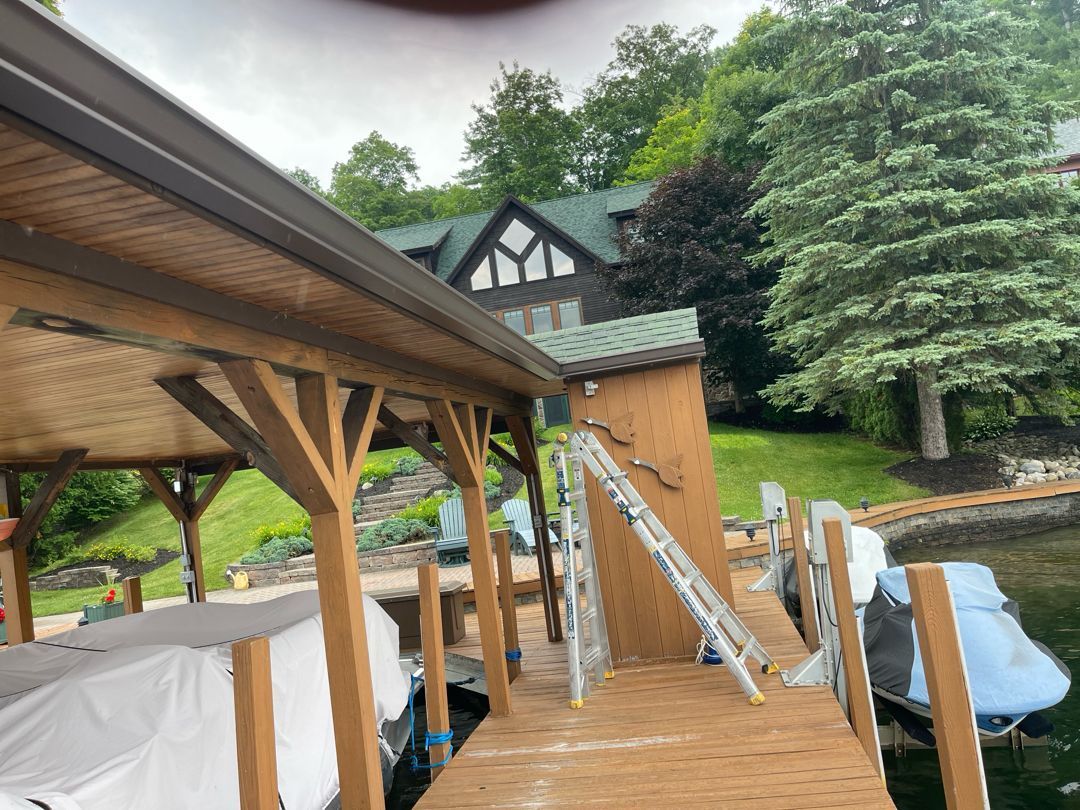 Seamless gutter installation on a home in Saratoga Springs NY