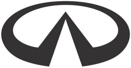 Infiniti logo: An oval with a triangle pointing towards the top.