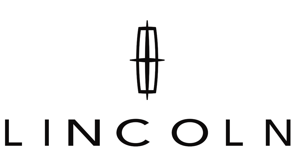 Lincoln logo: Vertical emblem with a cross shape atop the word