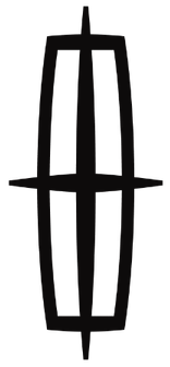 Lincoln logo: black, elongated badge with a cross shape and an upward-pointing top.