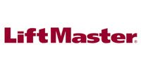 LiftMaster logo in maroon text on a white background