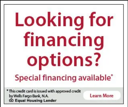 Ad for financing options, featuring text: 