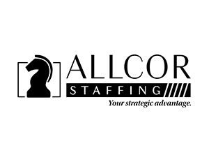Allcor Staffing black and white logo