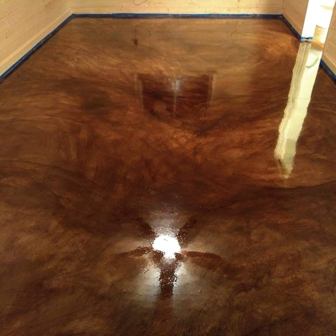 dark orange epoxy flooring