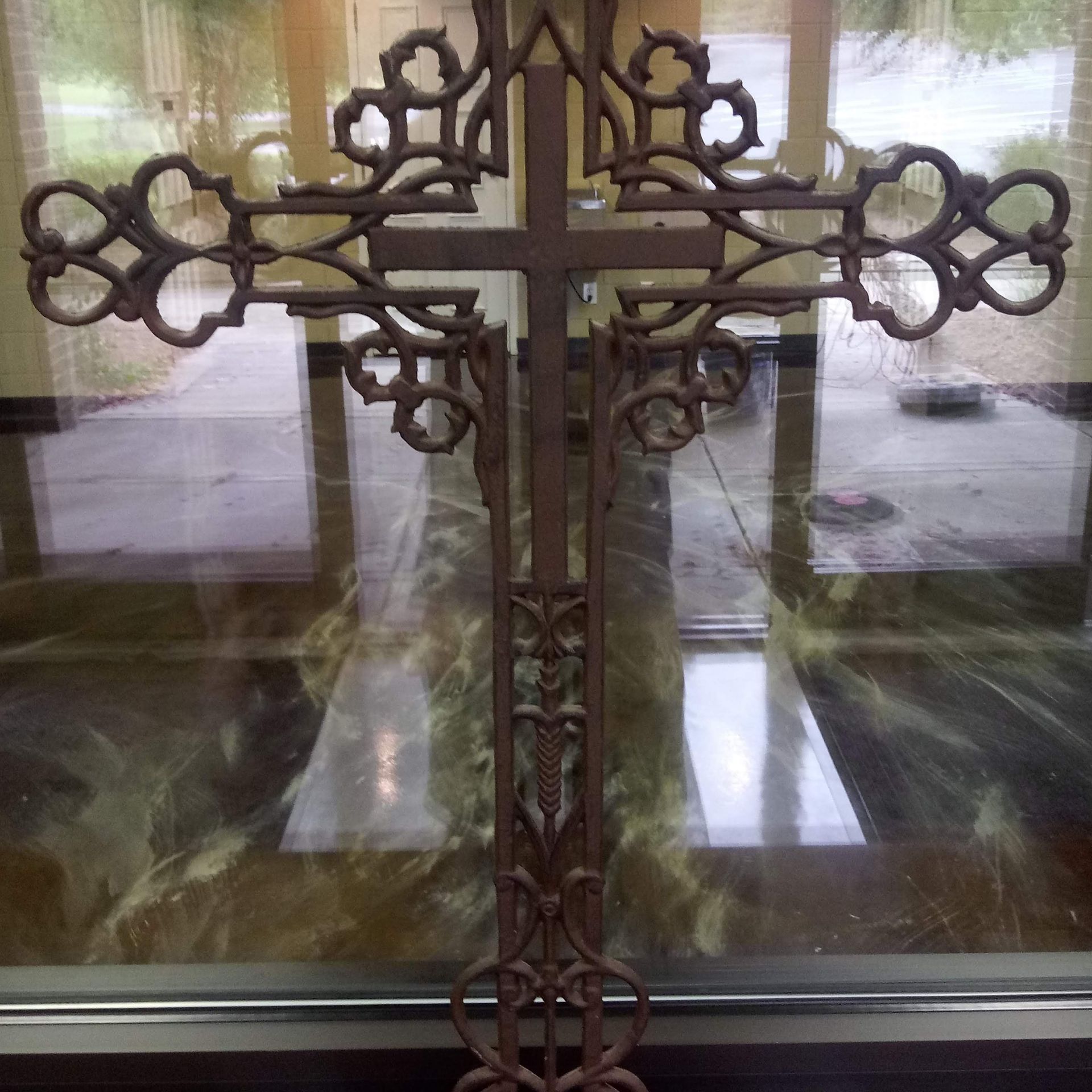 epoxy flooring viewed through window