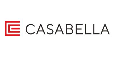 Casabella logo in black text with a red stylized “C” icon on a white background.