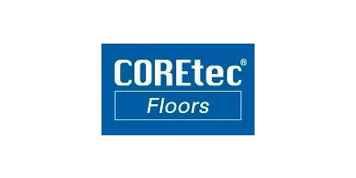 COREtec Floors logo in white text on a blue background.