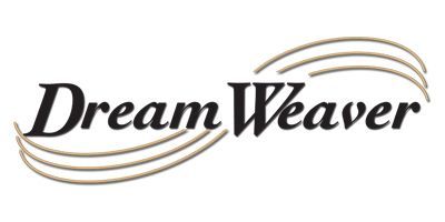 DreamWeaver logo in black italic text with gold swooping lines above and below.