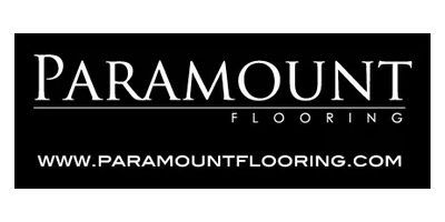 Paramount Flooring logo in white text on a black background with website URL.