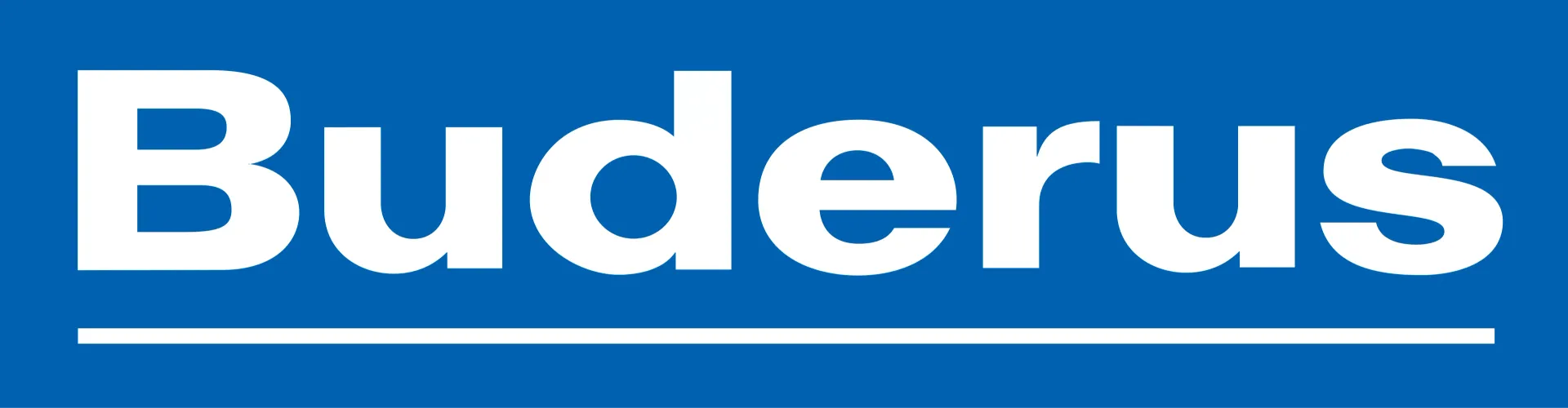 Buderus logo in white on a blue background