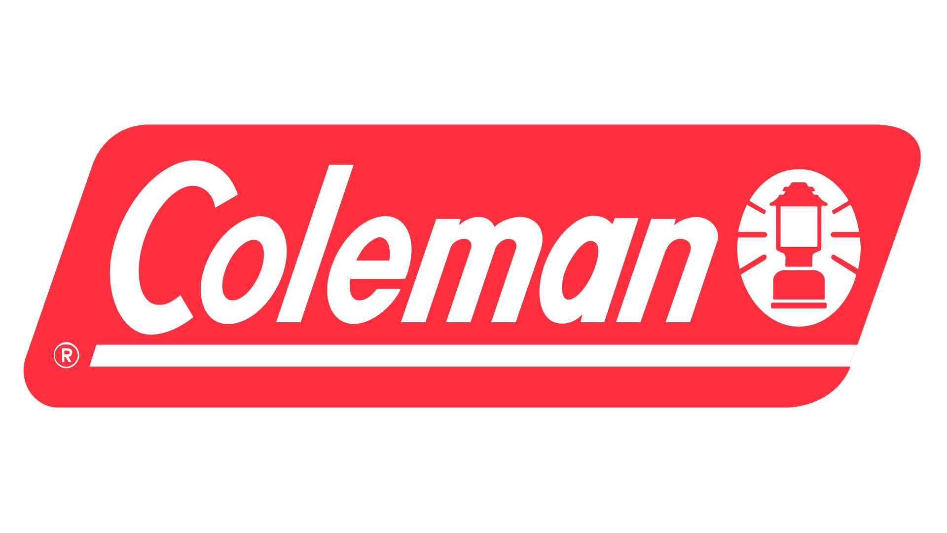 Red Coleman logo on a red banner with a lantern icon
