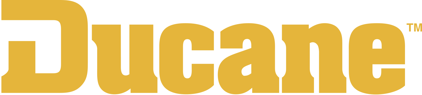 Ducane logo in gold lettering on a white background