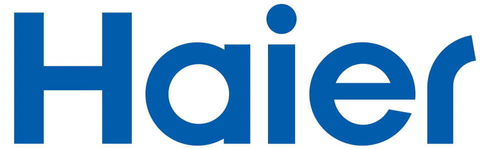 Blue Haier logo on a white background