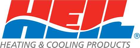 HEI Heating & Cooling Products logo in red, blue, and gray text