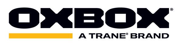 DXBOX logo in black with yellow underline and the tagline “A TRANE BRAND” underneath