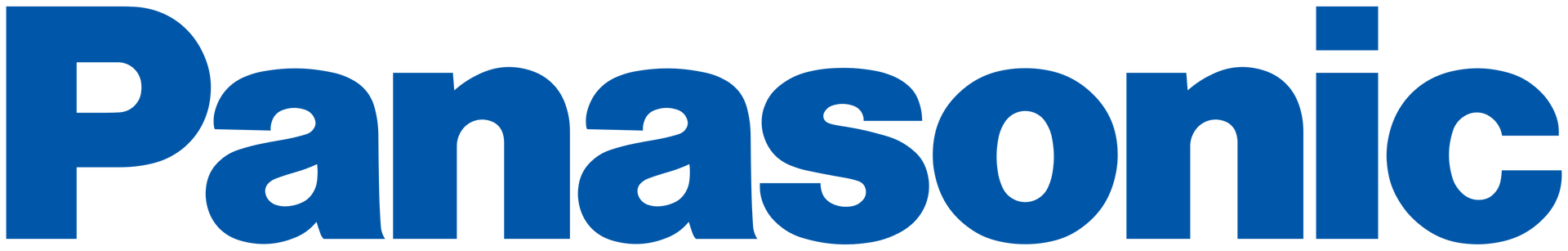 Blue Panasonic logo text on a white background