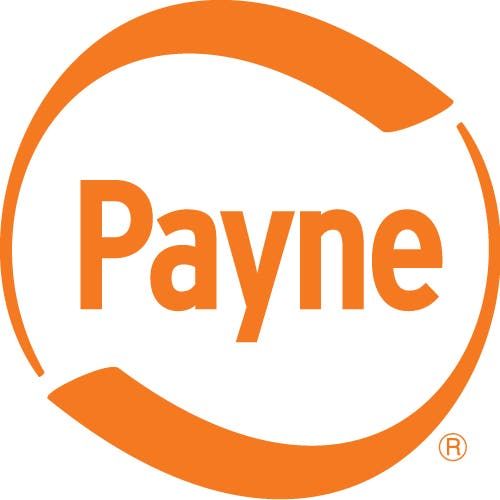 Payne logo in orange with circular swoosh around the word “Payne” on a white background
