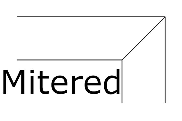 Diagram illustrating a mitered corner joint.
