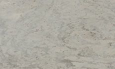 White granite countertop with light gray and tan swirls.