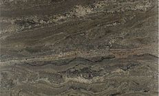 Dark, textured stone surface with swirling patterns in shades of brown and gray.