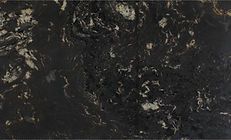 Black granite countertop with white and gray veining.