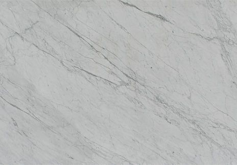 White marble surface with gray veining.
