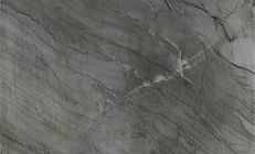 Gray marble with dark veins and cracks.