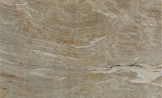 Beige marble with swirling patterns and streaks of brown and white.