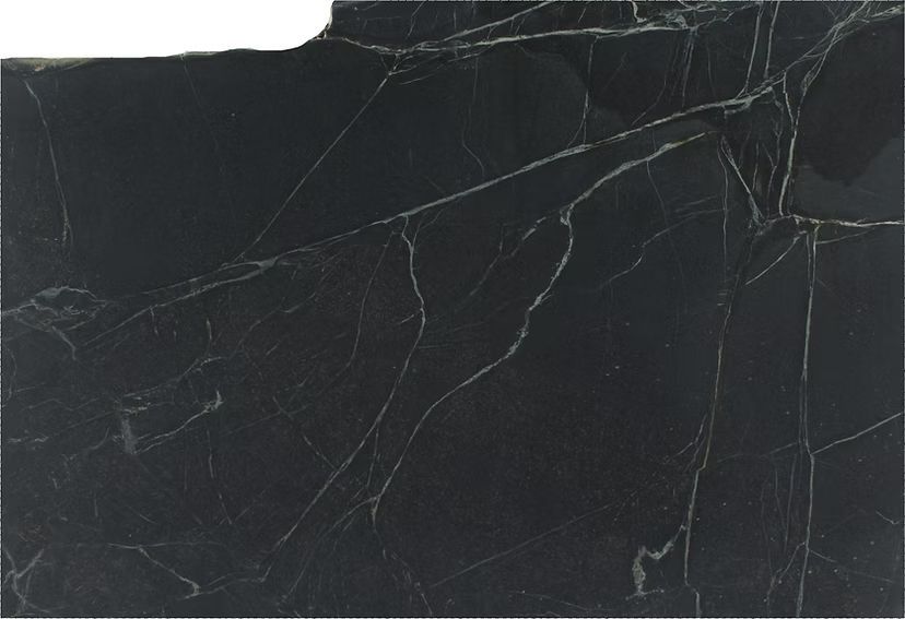Black marble slab with white veining.