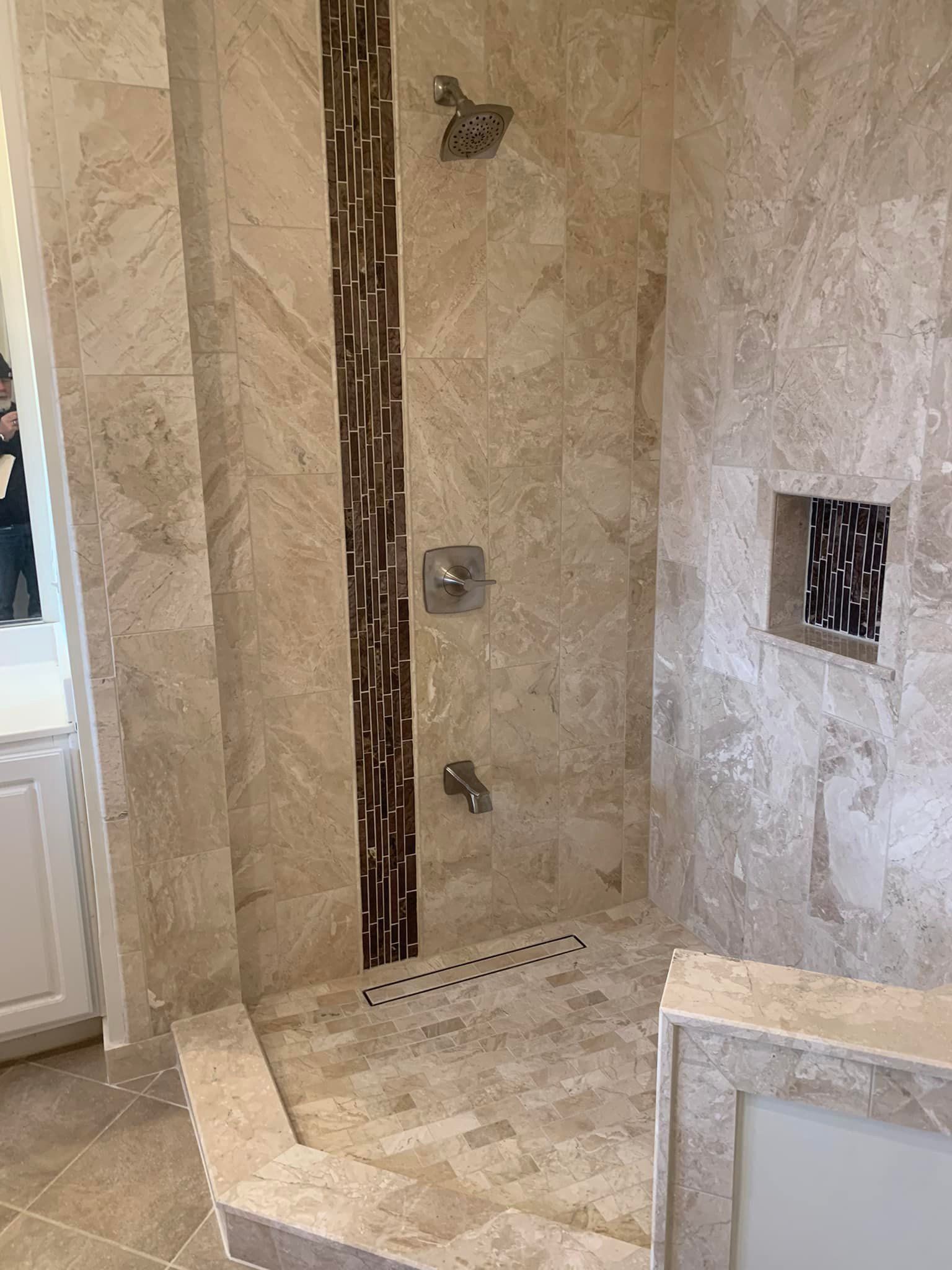 Classy bathroom shower area