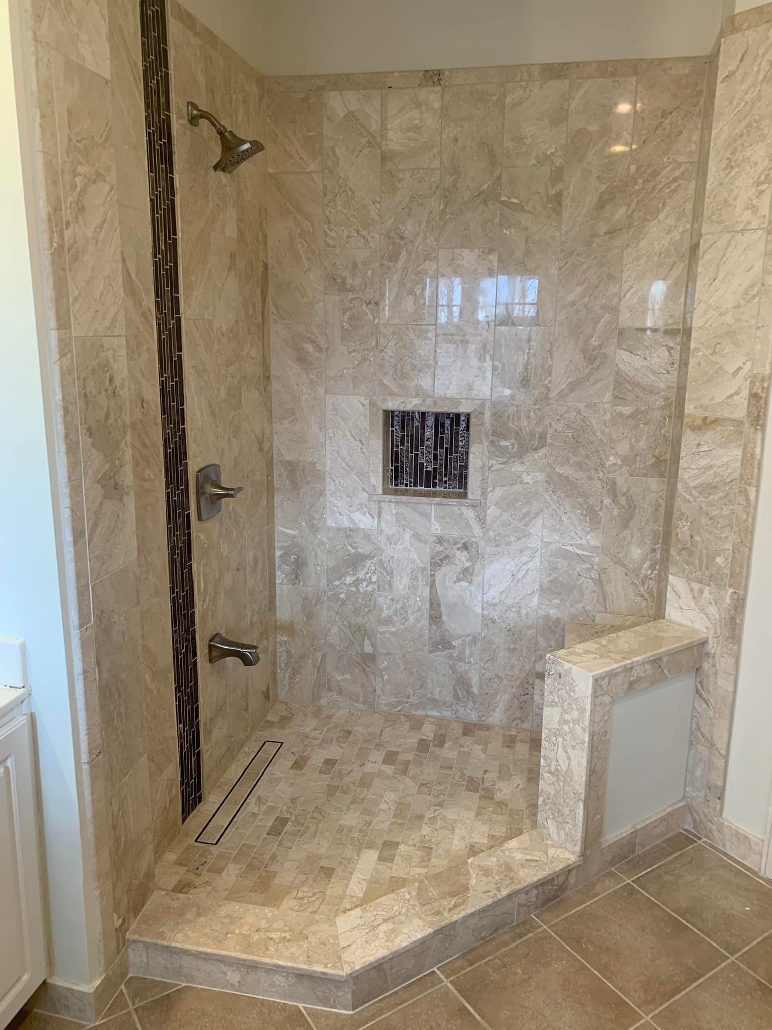 Classy bathroom shower area