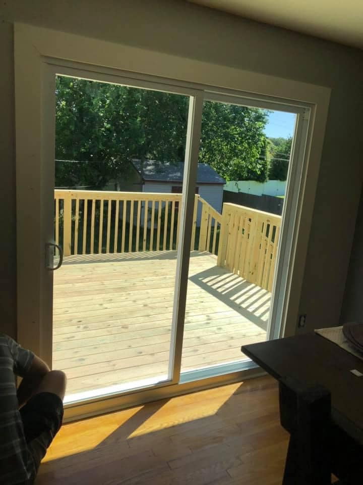 Glass door from the inside view