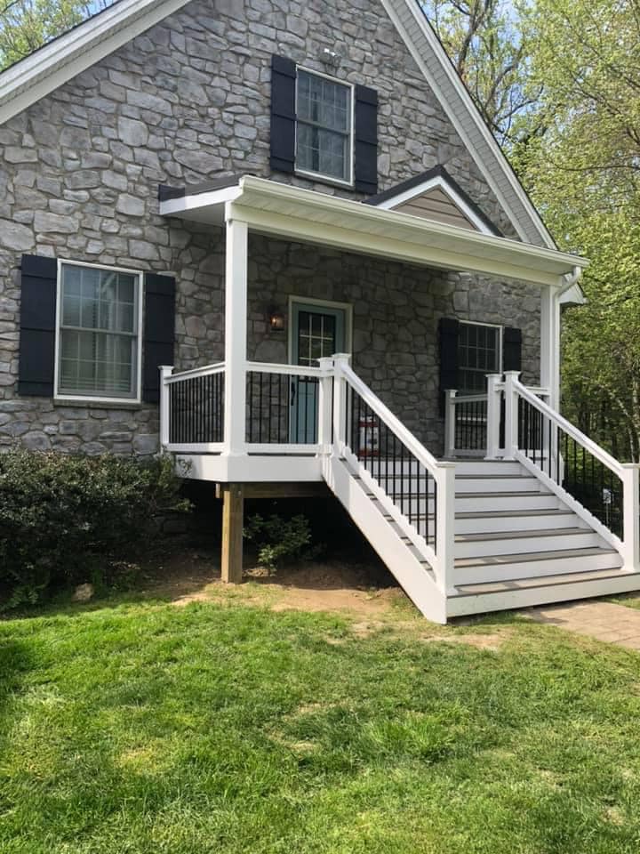 House exterior white stairs