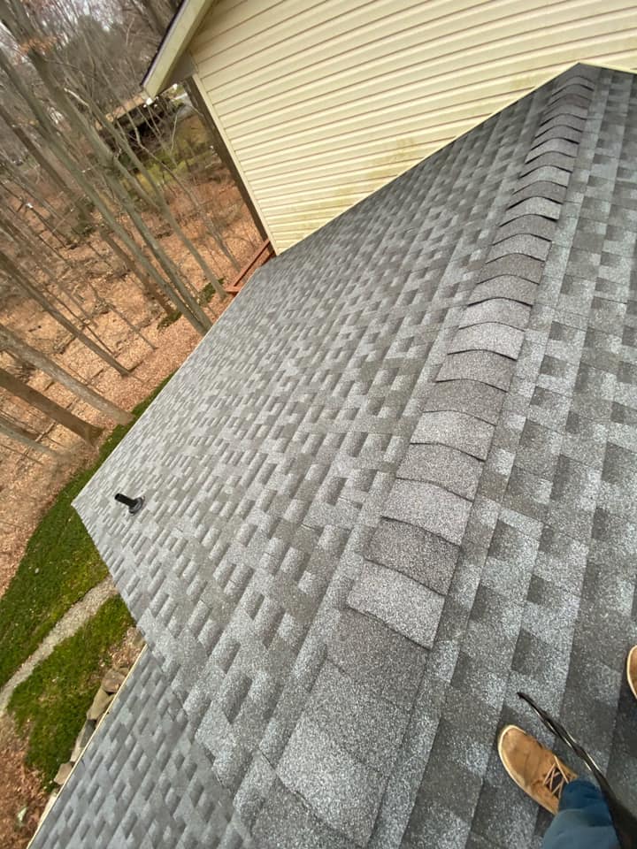 Shingle roof top view