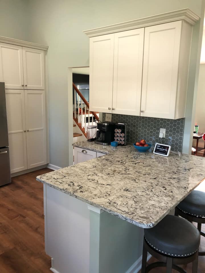 Kitchen white cabinet and countertop