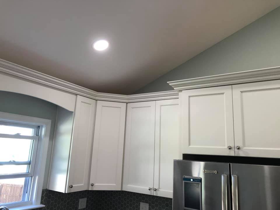 White colored kitchen cabinets