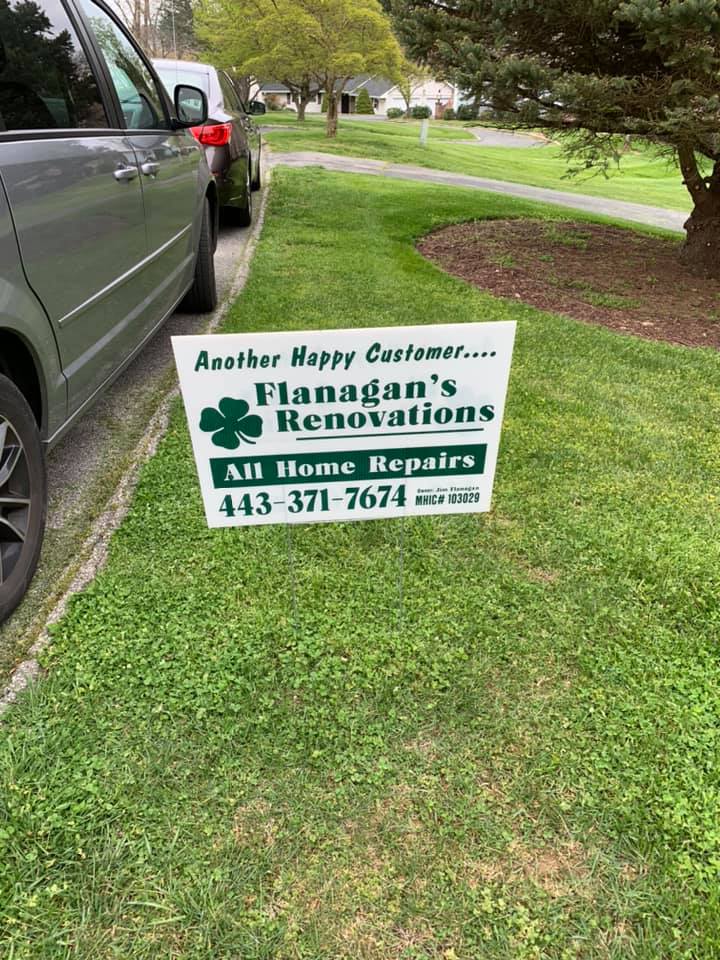 Company signage in lawn