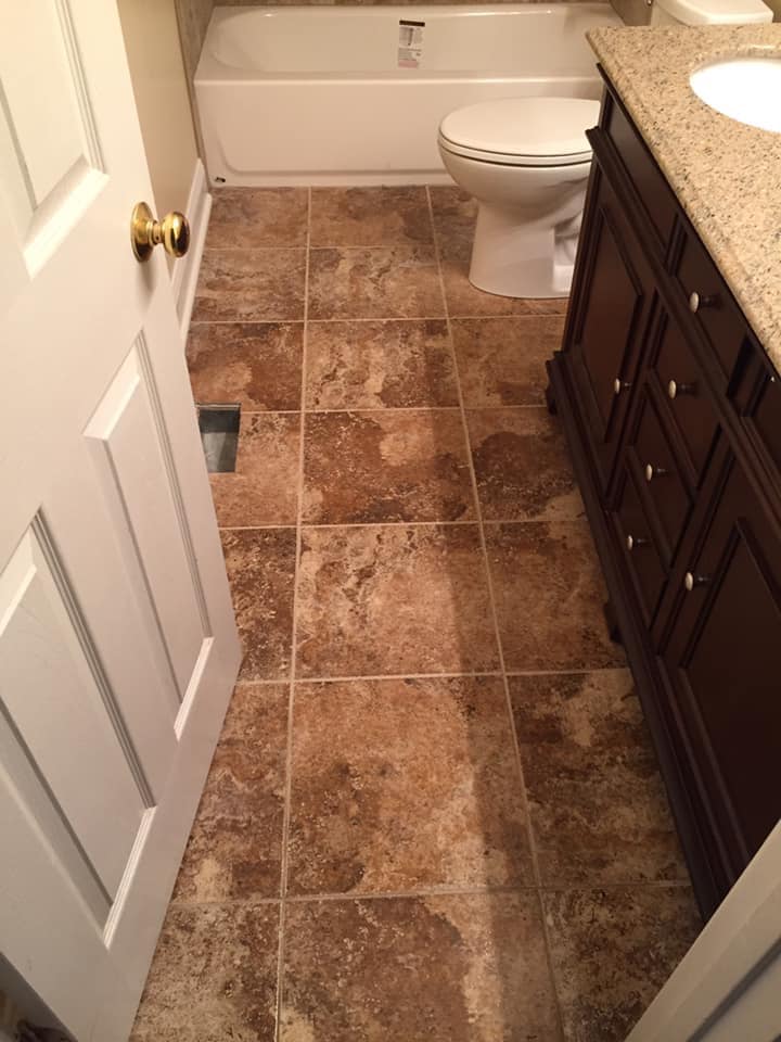 Brown bathroom tiles