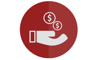 Hand with money icon