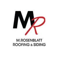 Logo for M. Rosenblatt Roofing & Siding featuring a black "M" and a stylized red "R" above the company name.