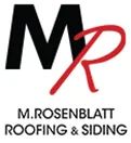 Logo for M. Rosenblatt Roofing & Siding featuring a large black letter M and a script red letter R.