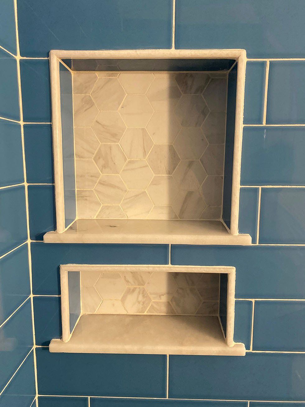 Bathroom tiles installed