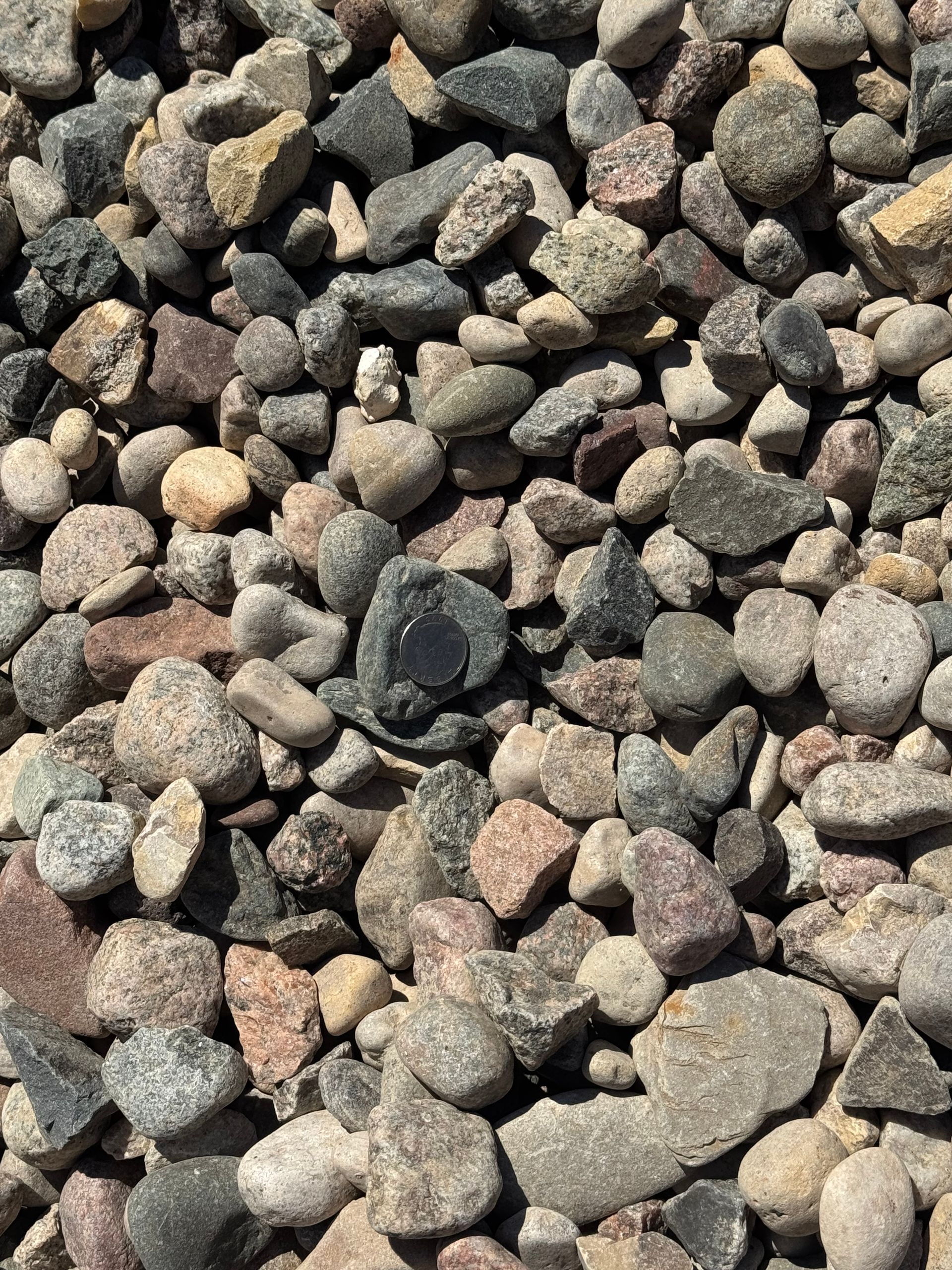 There are many different types of rocks in this pile.