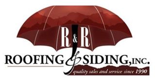 R&R Roofing & Siding, Inc. logo with red umbrella and “quality sales and service since 1990” text