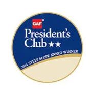 GAF President's Club award badge, blue and white, with stars and text 