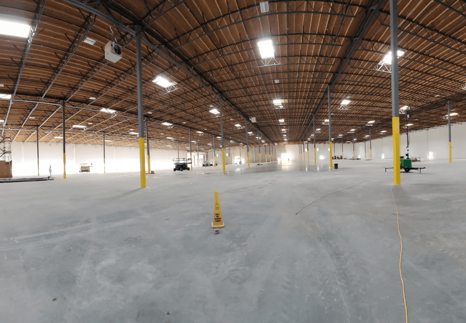 Empty commercial building with painted walls