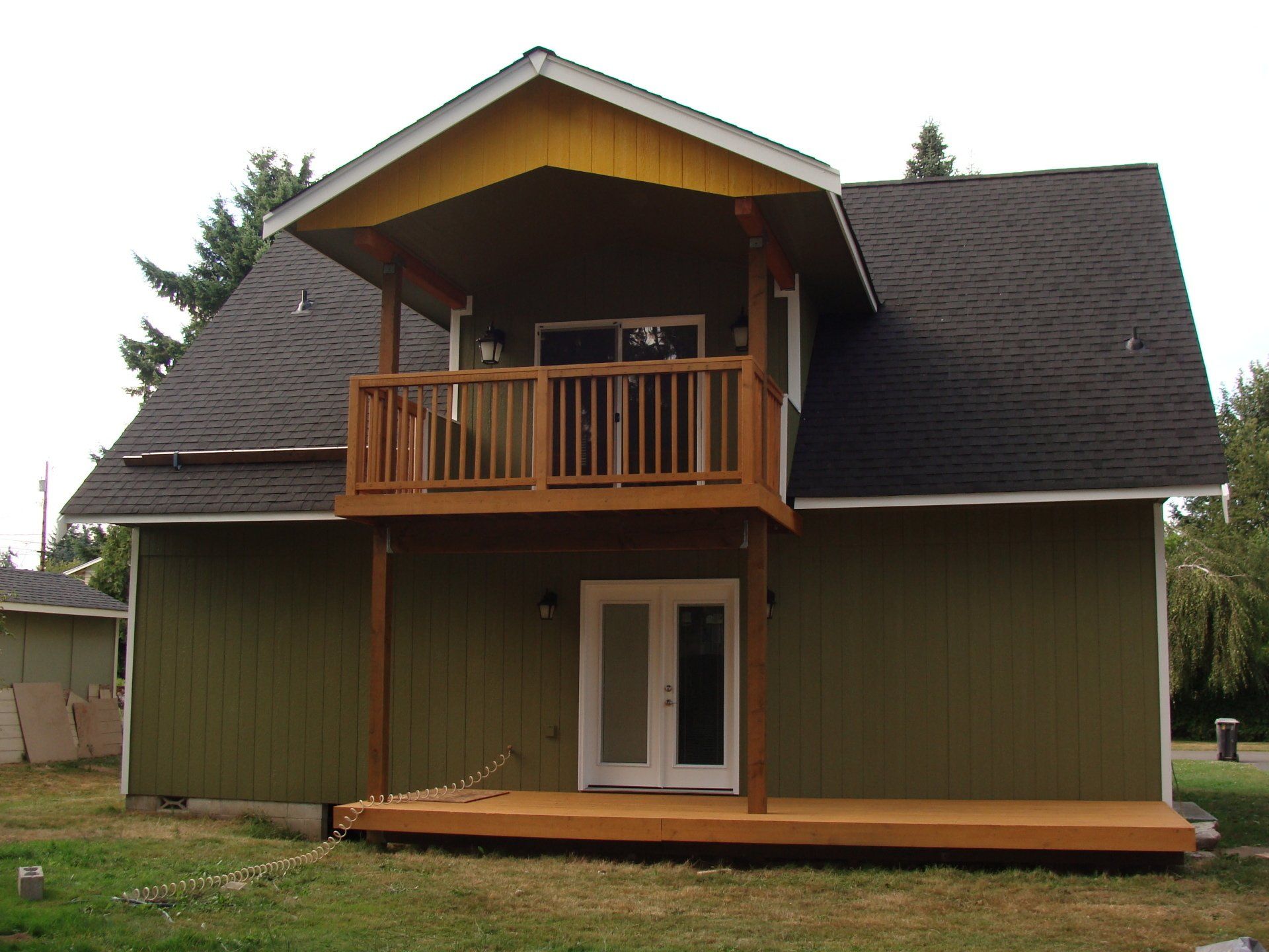 Newly painted house with balcony